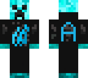 blue minecraft preston playz skin with a on back