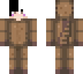brown axolotl onesie (black and white hair)
