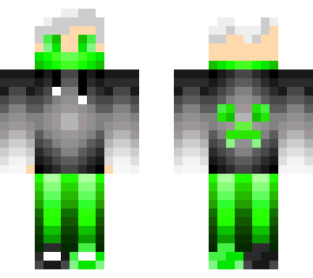 green gamer boy with creeper hoodie