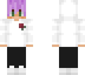 guy with a white hoodie and purple hair