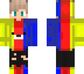 skin yelloy red blue