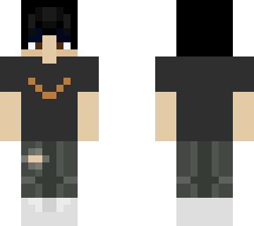 black haired boy v shirt