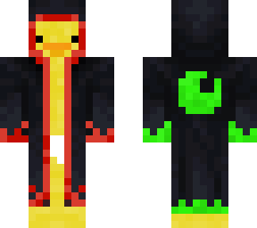 red and green duck hood