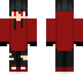 red hoodie with white black ripped jeans with gloves