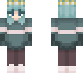 blue sweater with crown