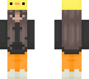 duck girl with black hoodie