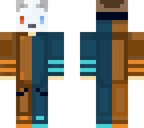 radiumm remake (artic fox) but with one red eye and orange half blue shirt