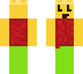yellow man with red chest and crown