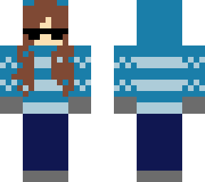 blue hoodie girl w/ captain puffy glasses