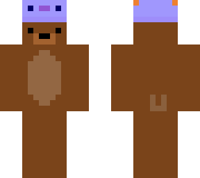 brown bear skin with axalotl hat