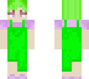 lime and purple overalls