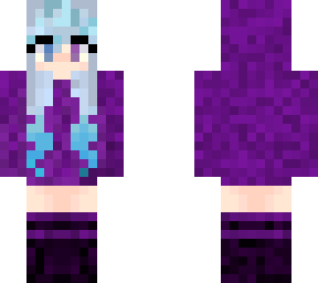 purple hair black hoodie redo