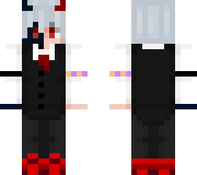 red and black anime demon boy