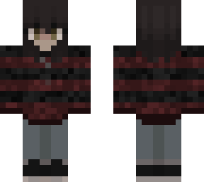 red fuzzy sweater