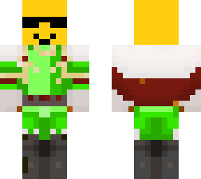yelonw man with green armor