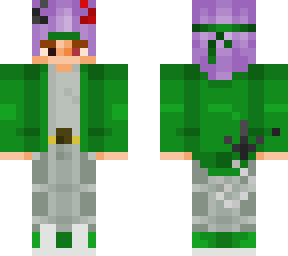 alex <3 (purple hair) green and grey outfit