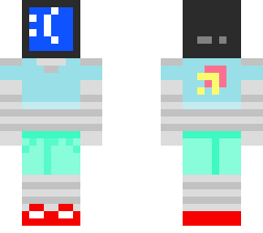 computer head with fish crop top