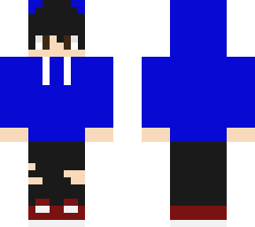 my minecraft skin with a blue hoodie