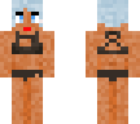 bikini lady with blue hair