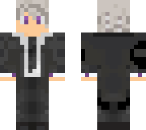 black and purple suit