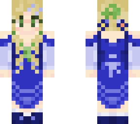 blue green gown