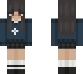 blue sweater & skirt