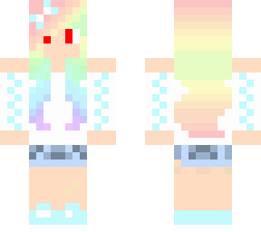 creepy glitch rainbow girl (look closely)