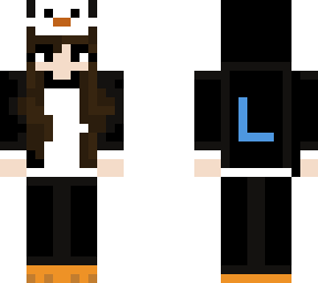 cute penguin girl, l initial on back