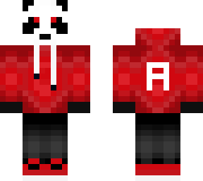 panda hoody red