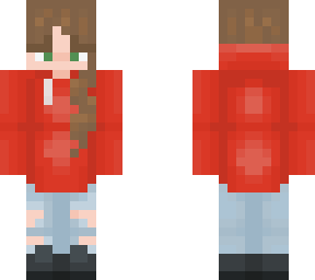 girl in the red hoodie outfit