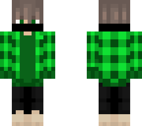 green flannel with mask