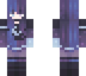 purple blue theme moon decal girl