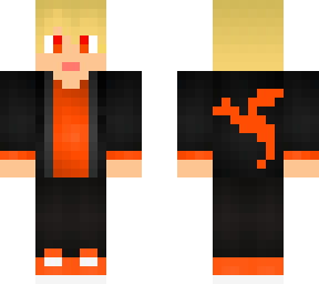 red-orange blonde dragon boy with black jacket  - created by eradicator475