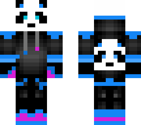 blue and pink panda
