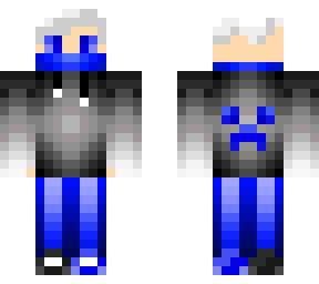 dark blue gamer boy with creeper hoodie