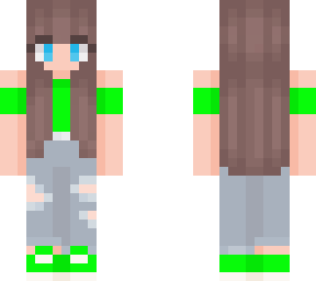 girl with green offshoulders top and ripped jeans