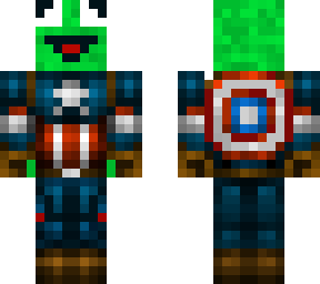 Kermit the frog as captain America | Minecraft Skin