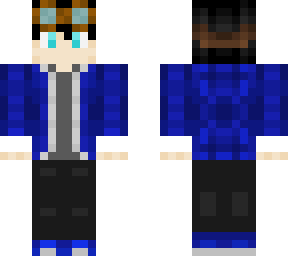 blue jacket with goggles