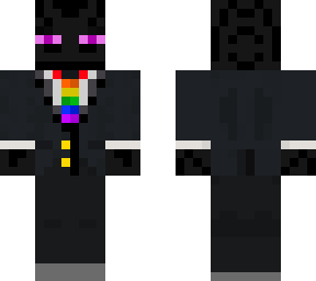 enderman with a suit and a rainbow necktie