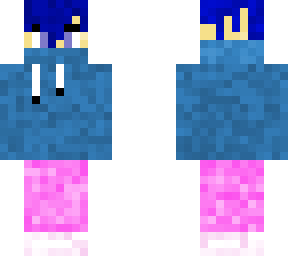 masked blue and pink