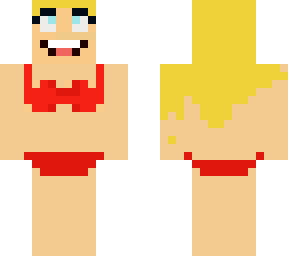 red bikini weirdo with hair
