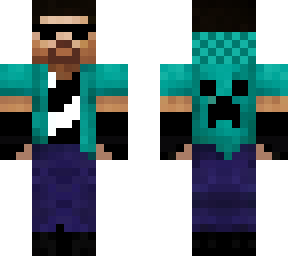 this skin is like steve puting sun glasss but it is herobrin with white eys
