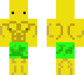 buff duck wearing lime shorts
