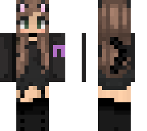cat girl with purple ribbon
