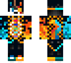 fire/ice wolf with eye patch and chain