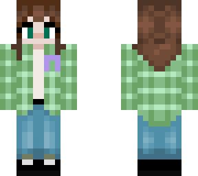 girl - plaid w/ jeans and techno support ribbon
