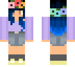 girl with faded blue hair