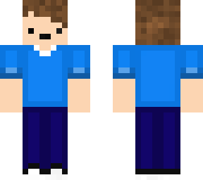 guy is blue shirt and blue jeans