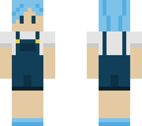 pastel blue w/ overalls