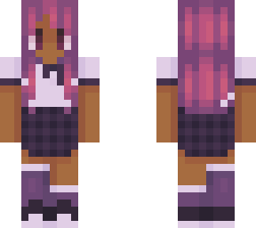 school girl w/ purple hair